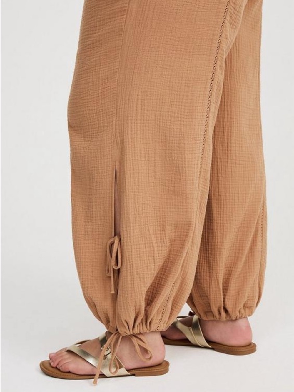 torrid Tan Drawstring Harem Joggers - Picture 3 of 6